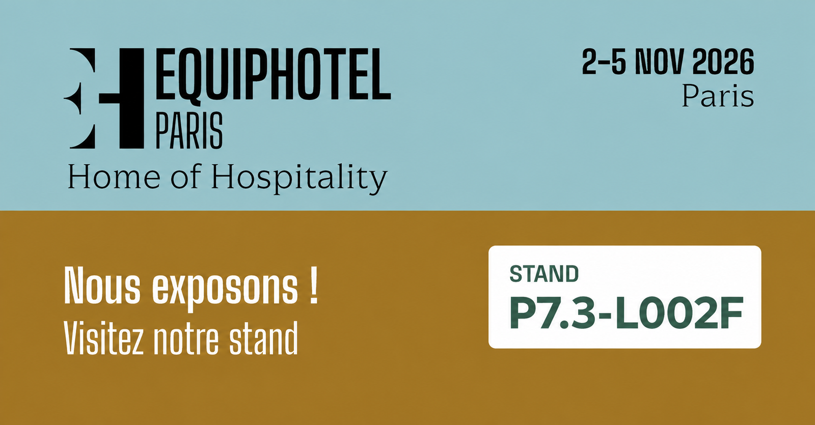 Oneho à EquipHotel Paris — Stand P7.3-L002F